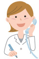 電話をしている看護師のイラスト