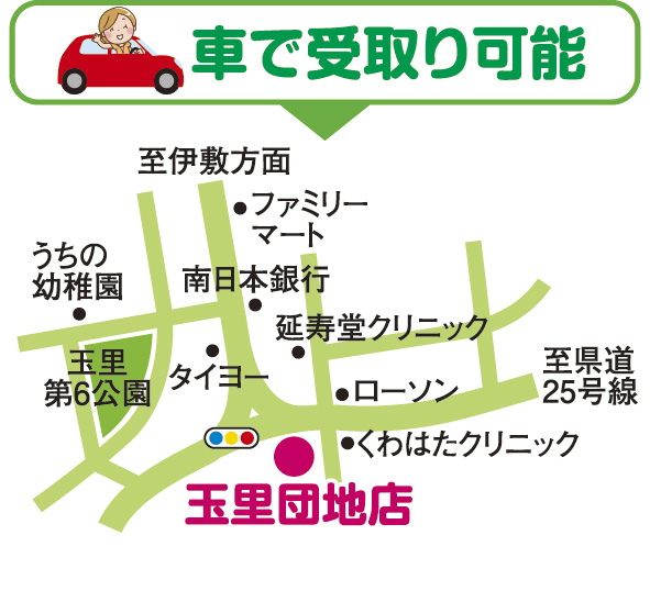 玉里団地店店舗への道案内画像